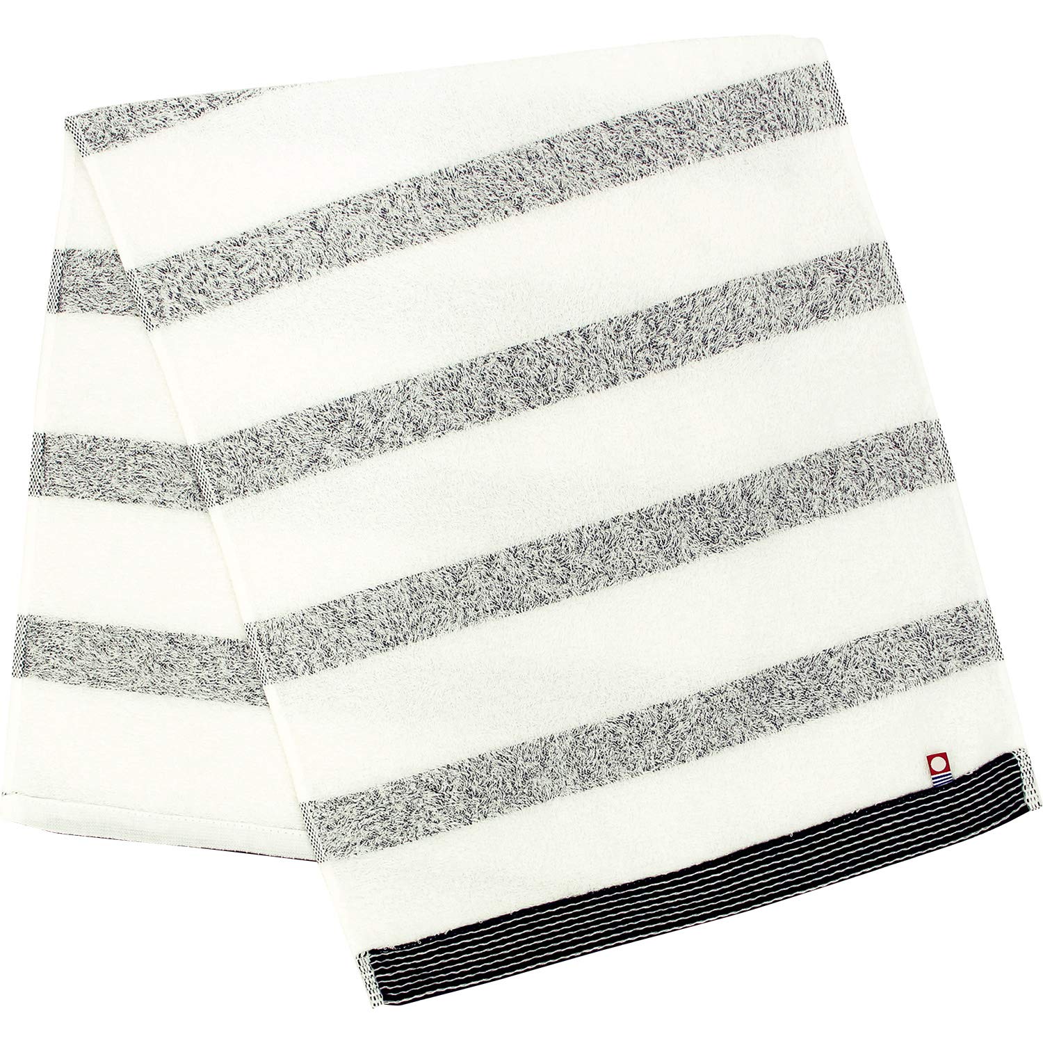 Hayashi Face 34 x 80 Made in Imabari Famille FI207030 Towel, Approx. cm, Japan, Towel, Border, Black, чёрный