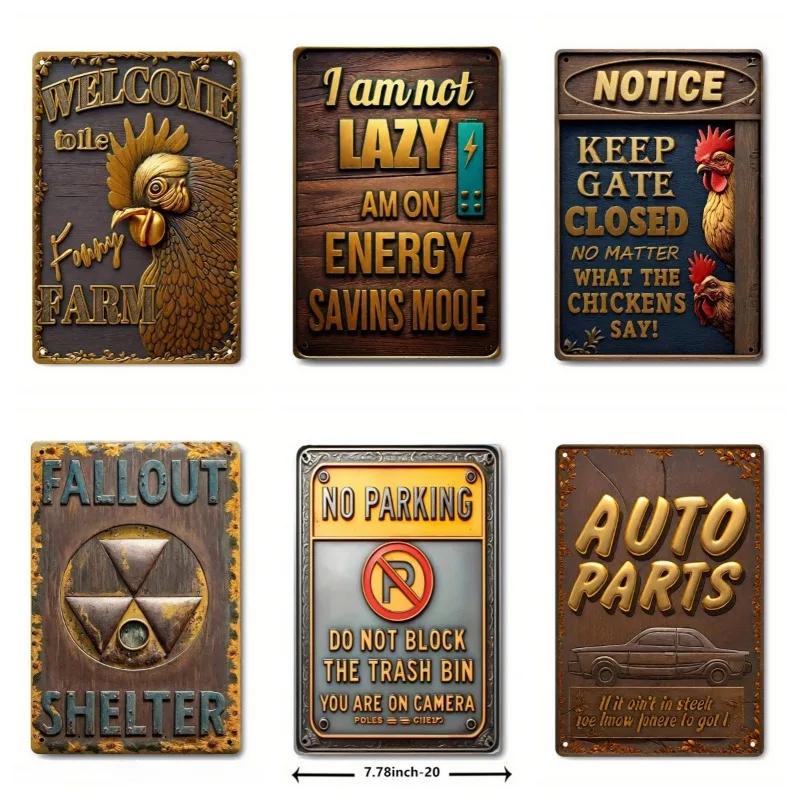 Metal Tin Poster Visual Effect Wall Art Decor Art Painting Retro Plaque Poster for Bar Club Wall Decor Retro Home Wall Plate
