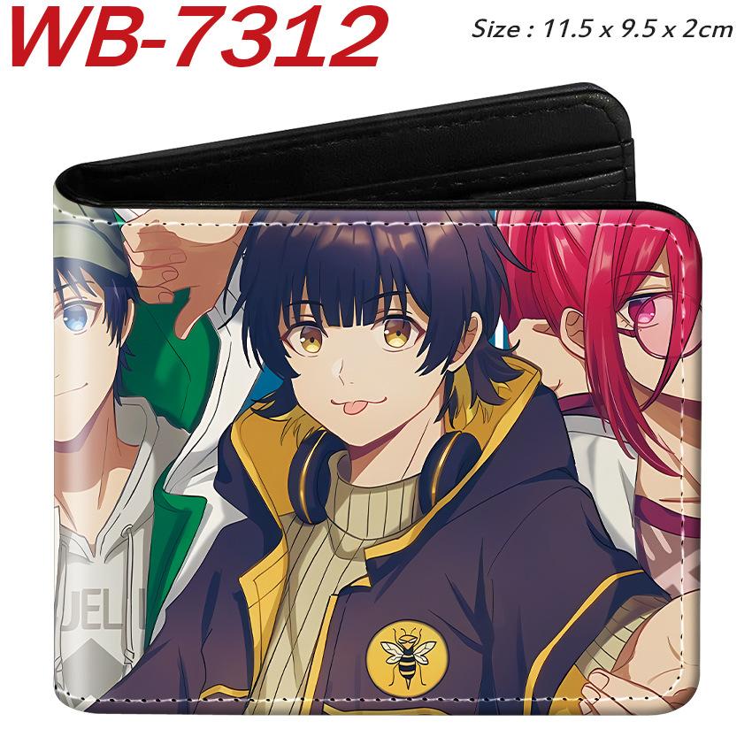Blue Lock Anime Wallet Colorful Print Bi-fold PU Leather Purse Cartoon Card Holder for Students