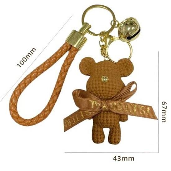 Nexxxly key holder ring keychain ribbon present event gift accessory bear cute bell teddy bear.