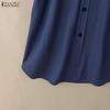 ZANZEA Damen Freizeit Hemdkleid mit Umlegekragen, locker, Sommer, Halbarm