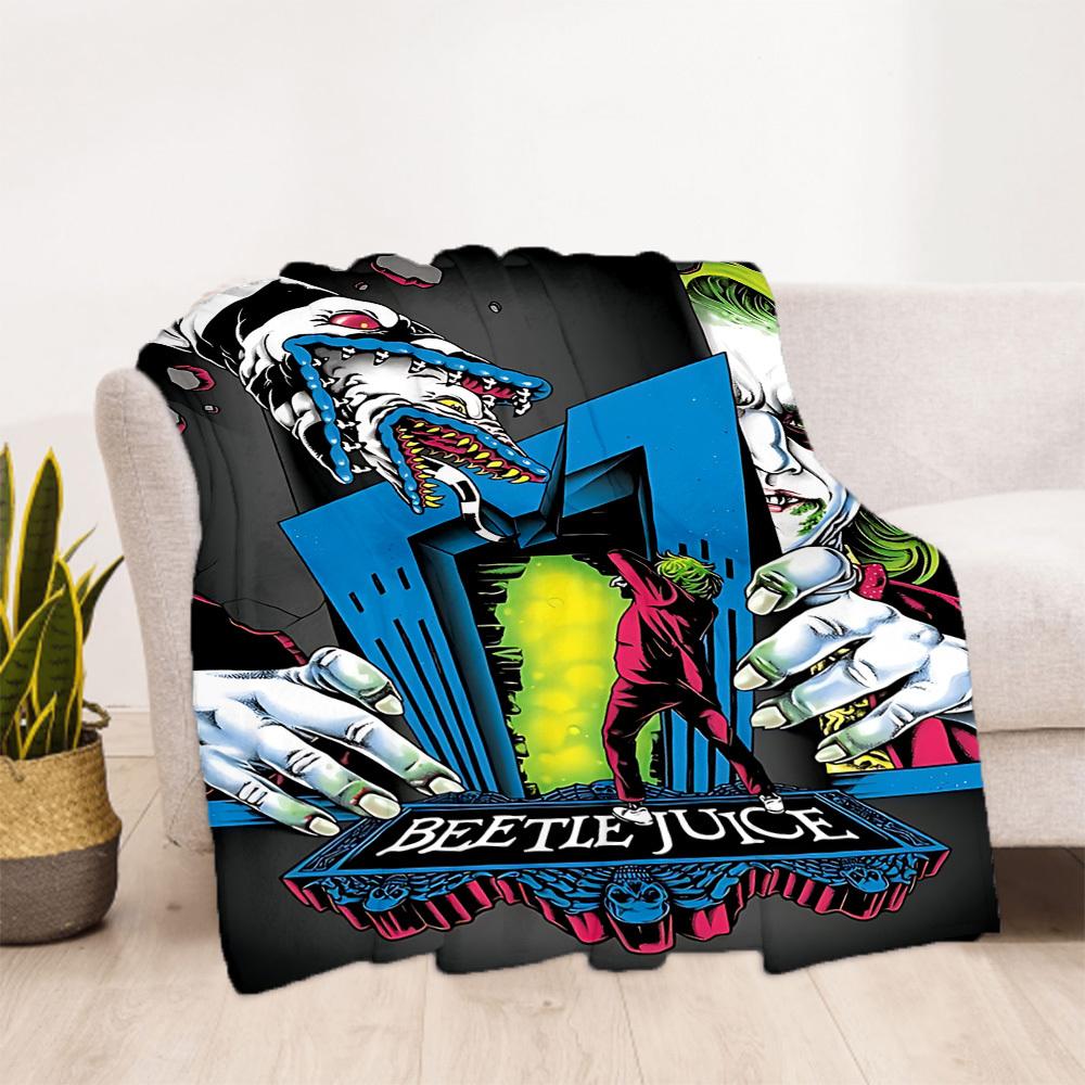 1PC Beetlejuice Outdoor Blanket Lightweight Flannel, Soft & Warm, All-Season, Outdoor, Camping, Living Room, Office,  L1106114