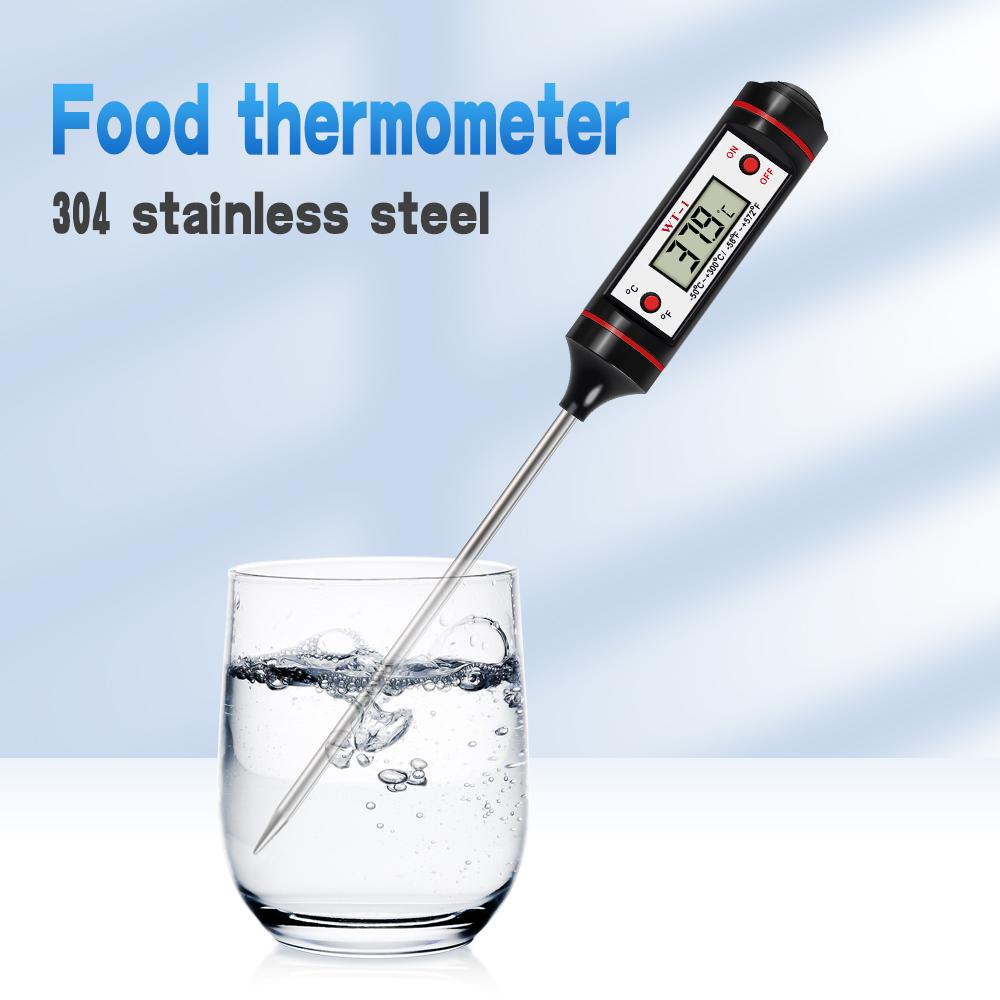 Portable Digital Kitchen Thermometer BBQ Meat Water Oil Stainless Steel Probe Food Oven Temperaure Detector for Kitchen Cooking