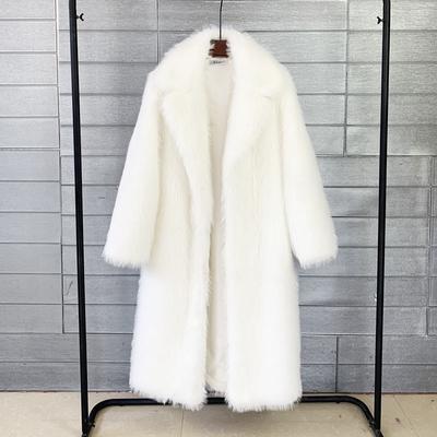 Damen Winter Warm Plüsch Kunstpelz Lange Jacke Elegante Kleidung Revers Pelzigen Mäntel Mantel Pilotenjacke Outwear Mischung
