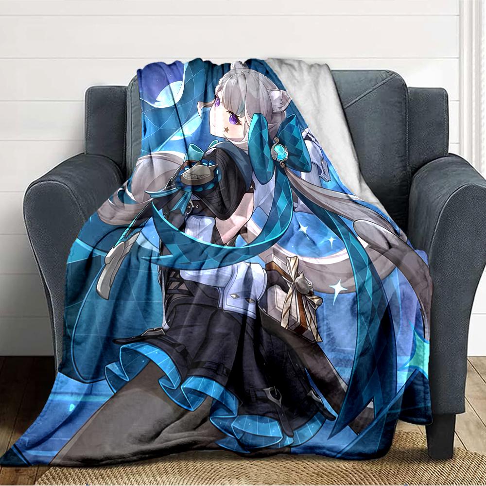 1pc Genshin Impact Lyney Lynette Blanket, Gift, for Men and Women, Soft Blanket, Good for Sofa Bed Couch Travel, Lightweight Flannel Blanket