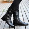 Men's Trendy High-Top Leather Boots - Pointed Toe, Zipper, Mid-Calf, Korean & British Style
