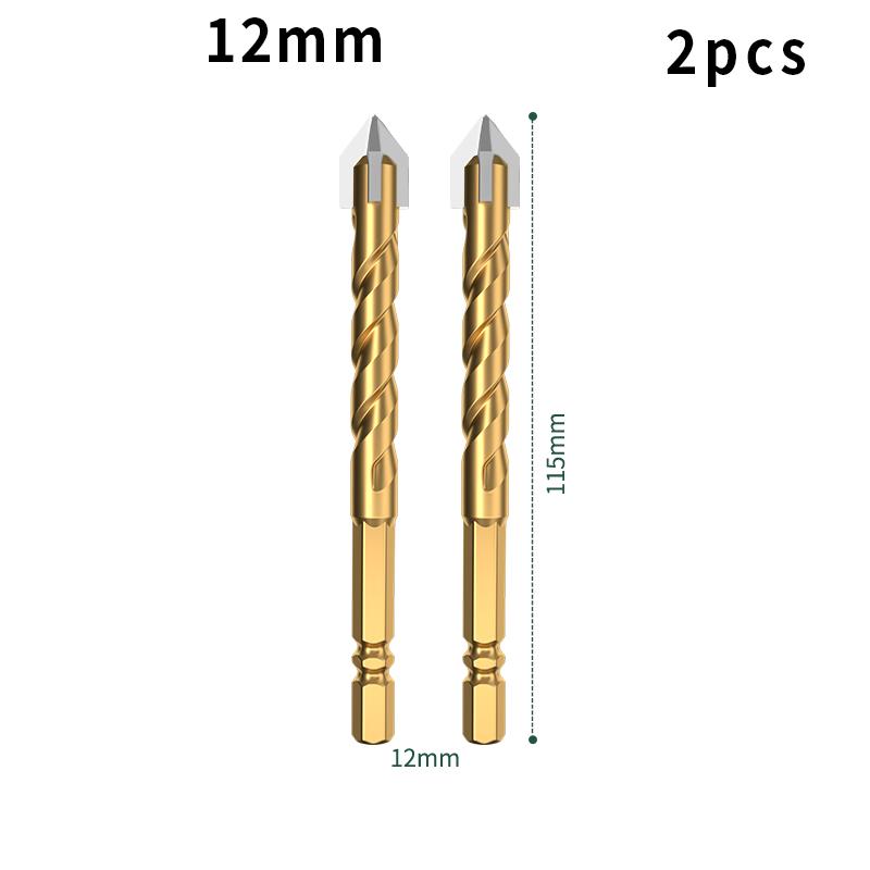 Tile Drilling Drill Bit Glass Cement Concrete Metal Marble Special High Hardness Four-Edged Alloy Drill Bit Dry Drilling 5-12mm