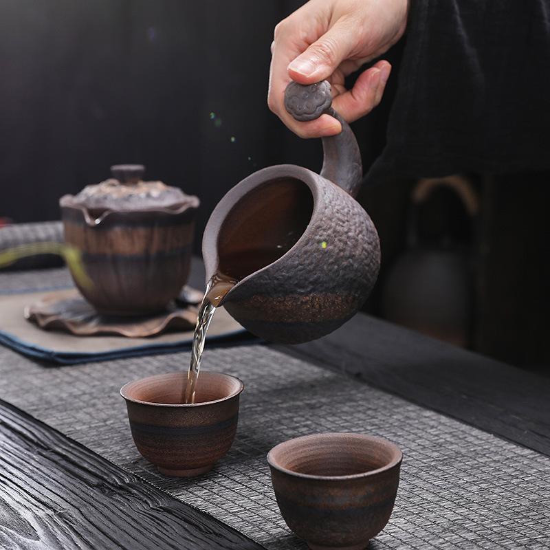 Tea Divider, Gilded Iron Glazed Tea Sea Fair Cup, Ceramic Male Cup, Wood-fired Evenly Cooked Cup, Tea Set Accessories, Gilt Fair Cup