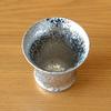 Retirement Sake Cup Stylish Arita Presented In a Wooden Box with Silver Expressing Gift (Ochoko), Ceramic, Ware, Glaze, Gratitude.