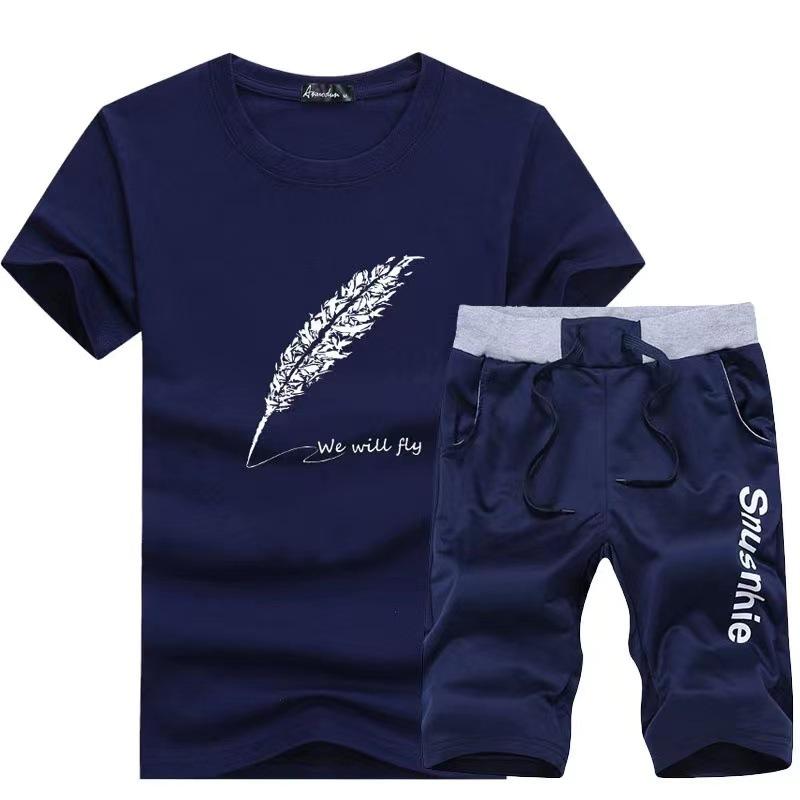 Men's Short-sleeved T-shirt Set of Youth Fashion Shorts