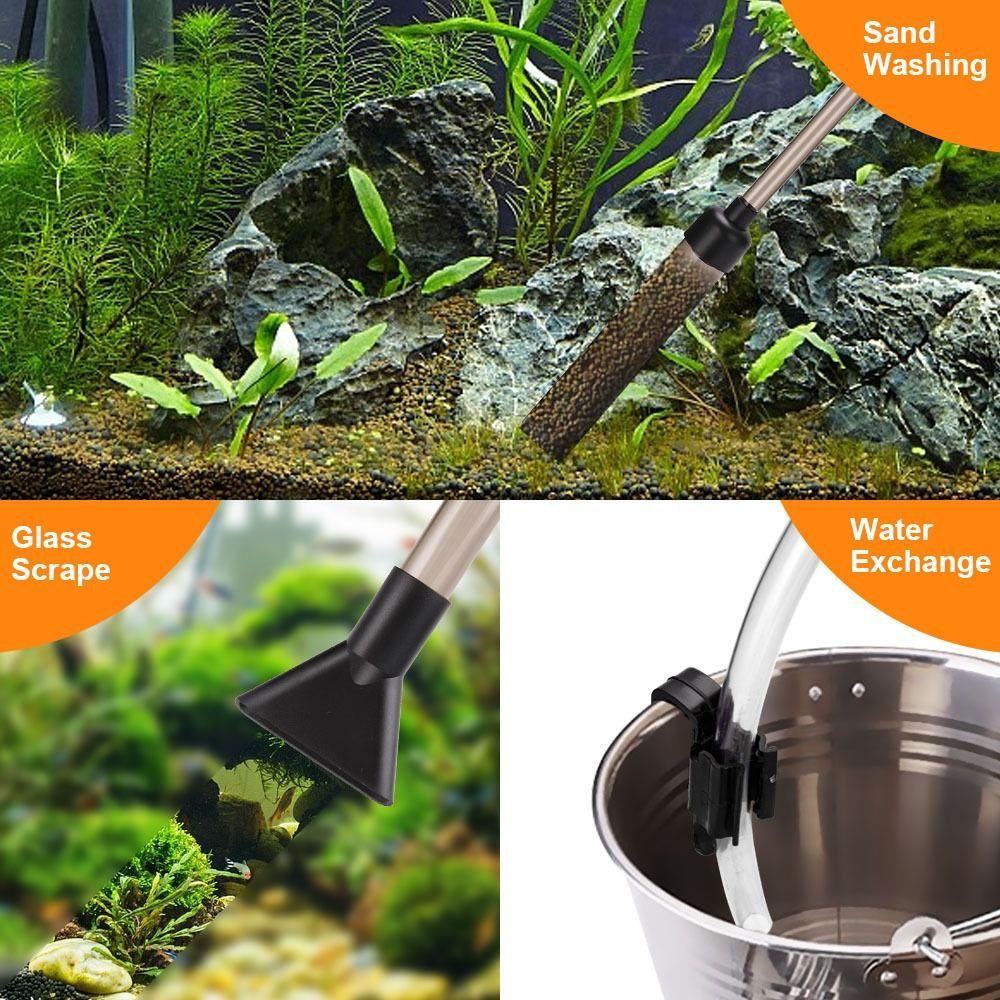Semi-automatic Water Change Pump Handheld Siphon Gravel Cleaner Sand Washing Pump  Aquarium