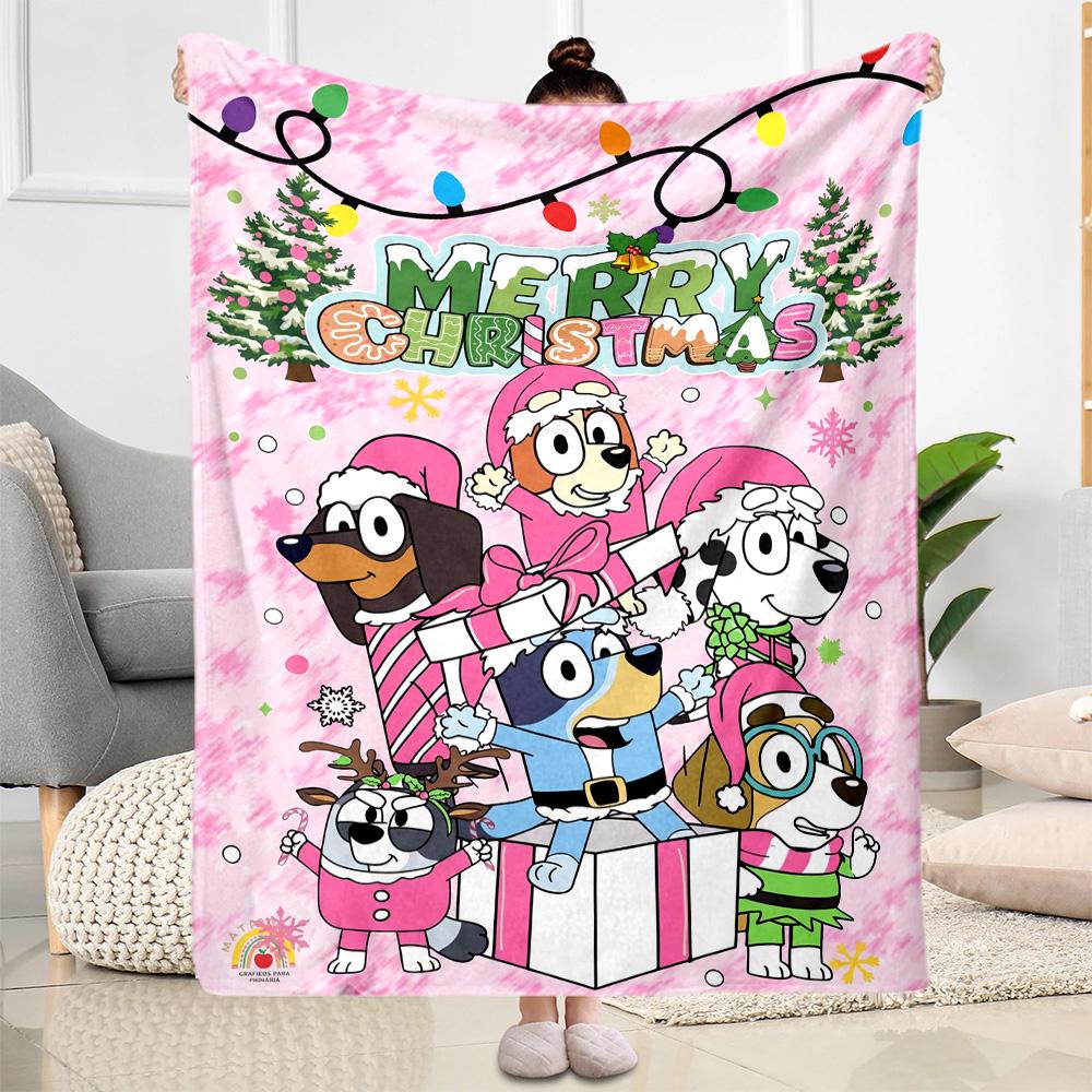 Bluey Bingo Adventure Blanket Ultra-Soft Suitable for Seaside Couch Livingroom for All Occasions Modern Ideal Gift for Friends Family Couples Picnic