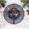 Metal Wind Chime with Crowned Owl Design Dual Direction Spinning No Electricity Needed for Garden Patio Yard Outdoor Decoration