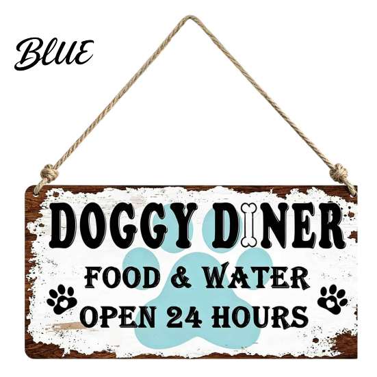 Indoor Kennel Door Sign Pet House Wooden Sign, Rustic Farmhouse Dog Wall Hanging Plaque, Vintage Home Decor, Housewarming Gift for Lovers Theme