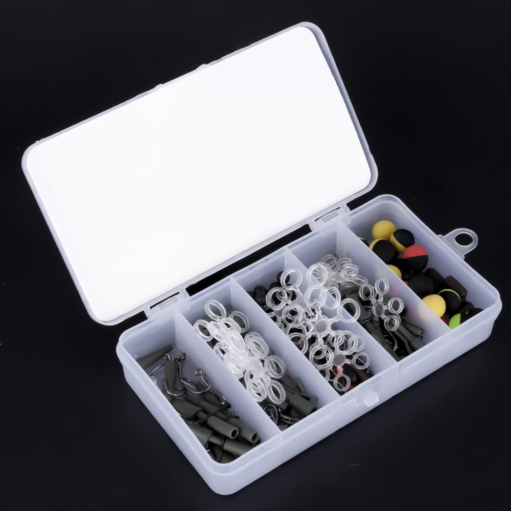 FTK 255-teiliges Angelzubehör-Set mit Sicherheitskarabiner, Sprengring, Wirbel, Laufblei für Karpfenfischen, Zubehör für Laufbleie