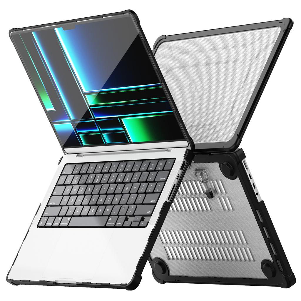 For MacBook Pro 14 inch (2024) (2021)/(2023) (A2442 M1 Pro/M1 Max/A2779) Heat Dissipation Hard PC+TPU Laptop Case with Kickstand