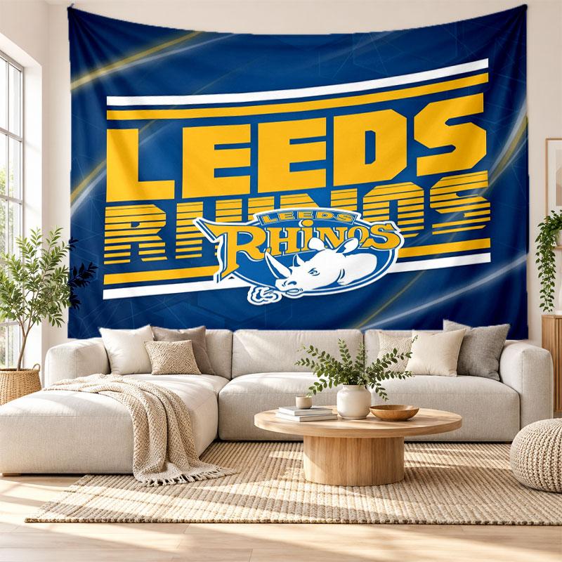 Arazzo da Parete Leeds Rhinos, Appeso a Parete in Tessuto Morbido, Sfondo Decorativo per Camera da Letto Arte da Parete per la Casa