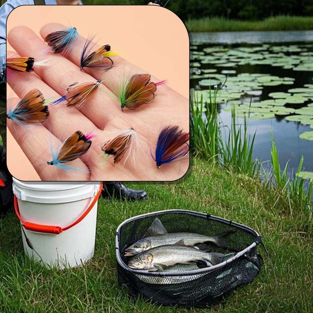 24Pcs/Box-Dry Fly/Handcrafted Mixed Colors Moth Bait Fly Fishing Kit for Trout Bass Salmon (Butterfly) Material Artificial Feather&Rayon