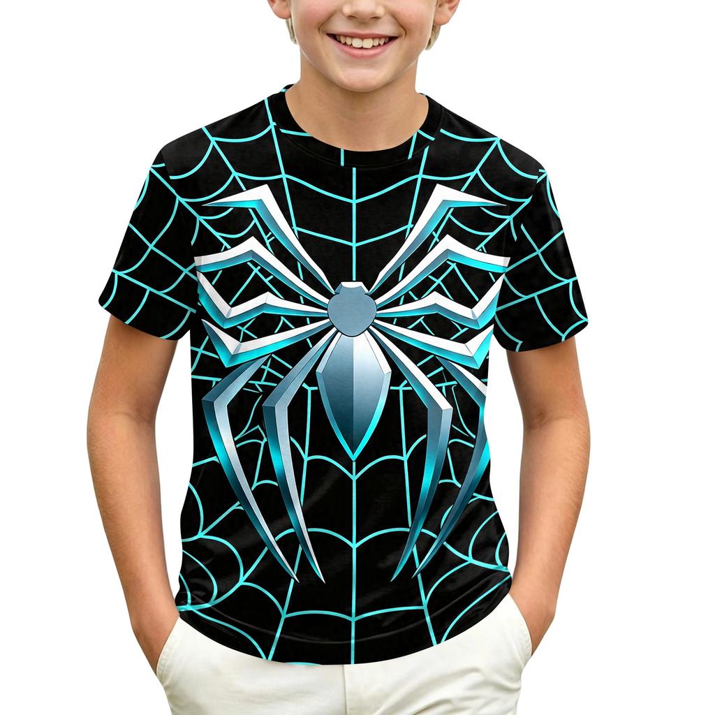 Kids' Short Sleeve Neck T-Shirt with Graphic Print for Casual Daily Wear