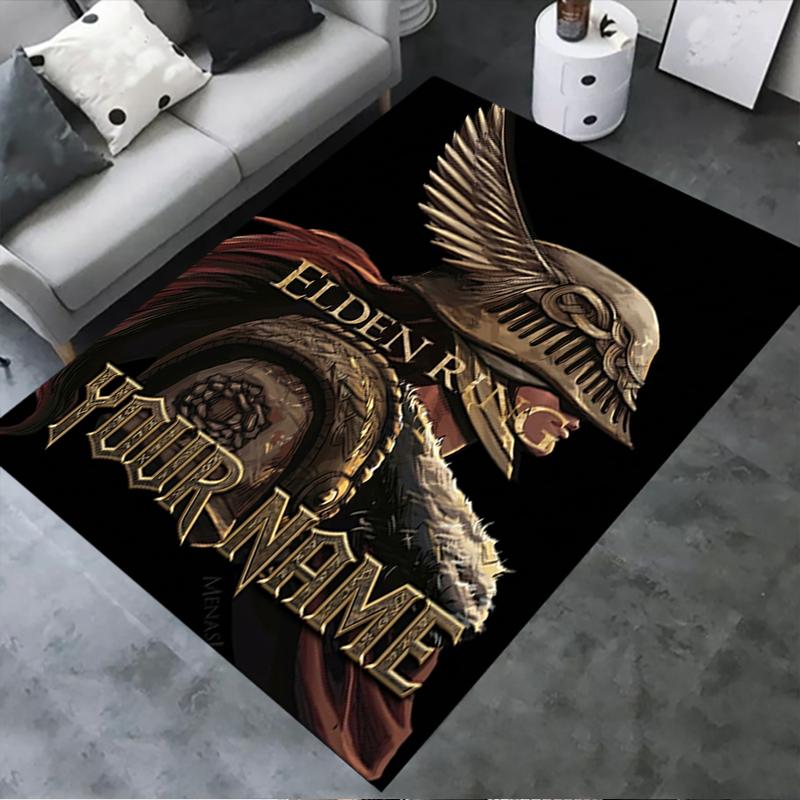 Custom Name Elden Ring Carpet Rug for Living Room Bedroom Home Sofa Decoration,Kids play Non-slip Floor Mat