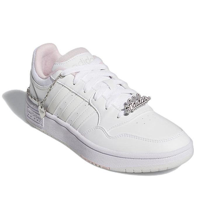 Adidas Neo Hoops 3.0 Magic Ring Leather Durable Lightweight Low-Top Skate Shoes Women Sneakers White HP5279
