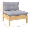 Vidaxl 9-Cz. Garden Lounge Set, Grey Cushions, Pine