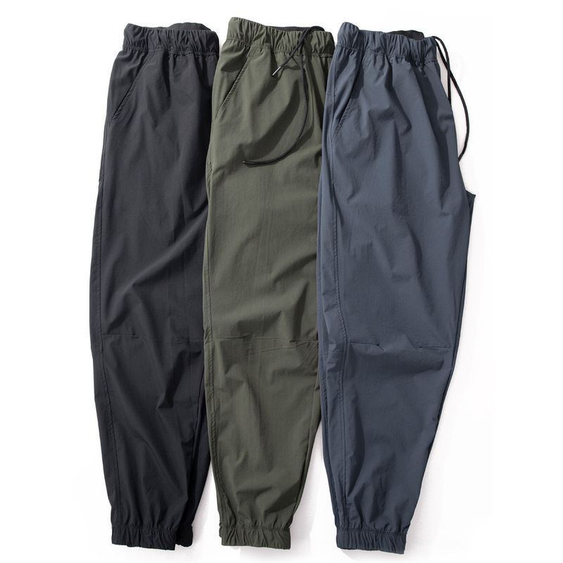 Pants Men's Summer Ultra-Thin Ice Silk Elastic Quick-Drying Pants Cool Breathable Youth Fashion Casual Loose-Fit Tappered Trousers