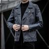 Men's Leather Jacket Casual Autumn and Winter New Leather Jacket Green Handsome Motorcycle Pu Jacket Casual Men's Jacket Trendy