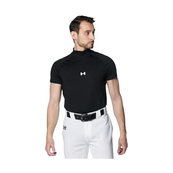 Under Armor Baselayer UA Heat Gear Comfort Fitted Short Sleeve Mock Neck Shirt Baseball Men s