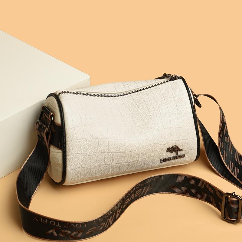 Soft Leather Bag, Round Bucket Bag, New Pillow Bag, Large Capacity, Versatile Single Shoulder Crossbody Bag