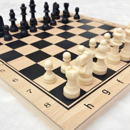Scacchiera Pieghevole 3 in 1 in Legno, Dama, Tavola da Backgammon, Gioco da Tavolo