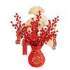 Fortune Red Fruit Floral Arrangement - Artificial Flowers for Living Room, New Year, Wedding, or Housewarming Decoration