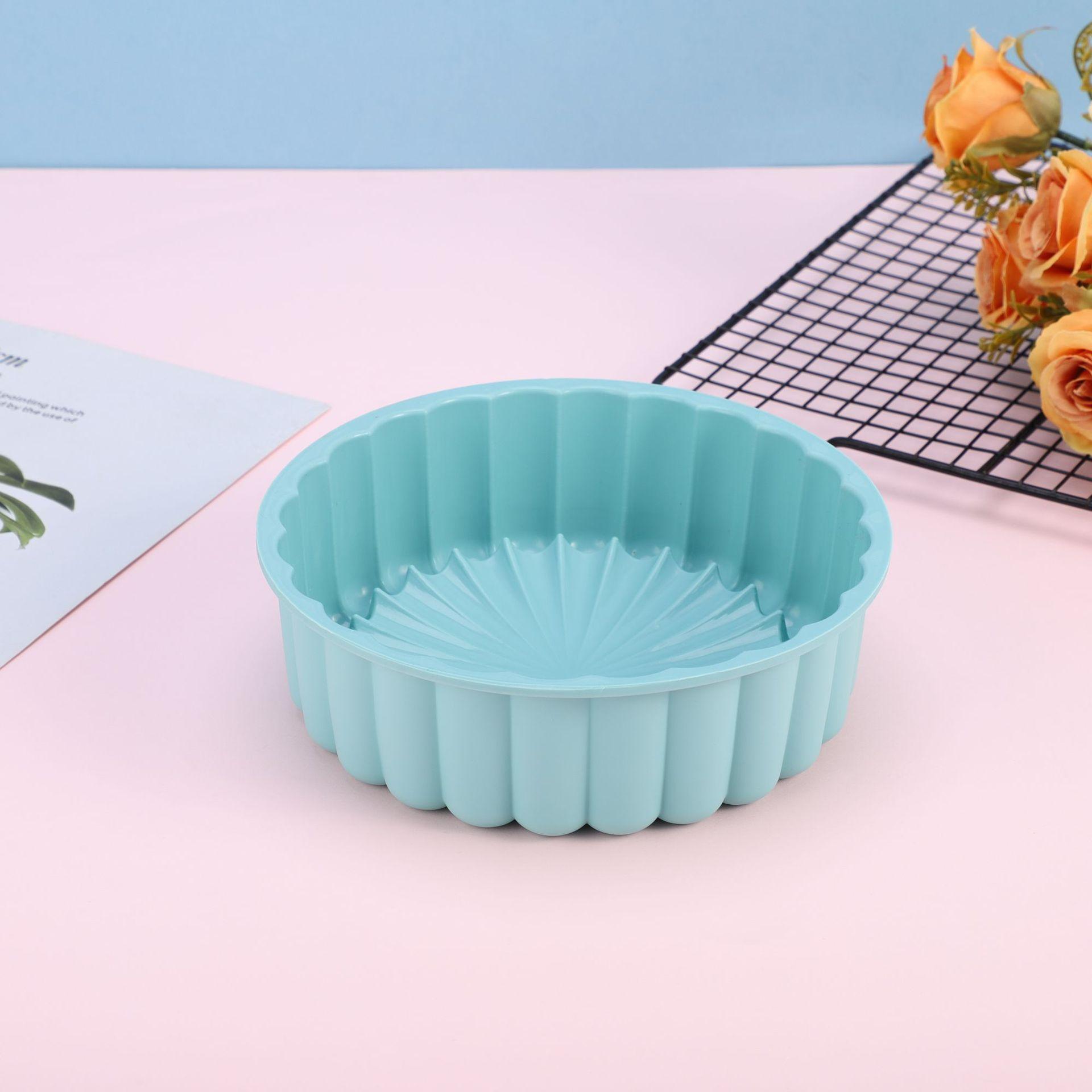 

Домашняя форма для торта, силиконовая форма для торта в форме подсолнуха, силиконовая складная круглая форма для торта, инструмент для выпечки 1pcs 10 inches синий