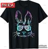 Hip Hop Happy Easter Bunny Face with Sunglasses Men Boy Kids T-Shirt Top Clean Simple Classic Tees Cool Soft Modern Tshirts