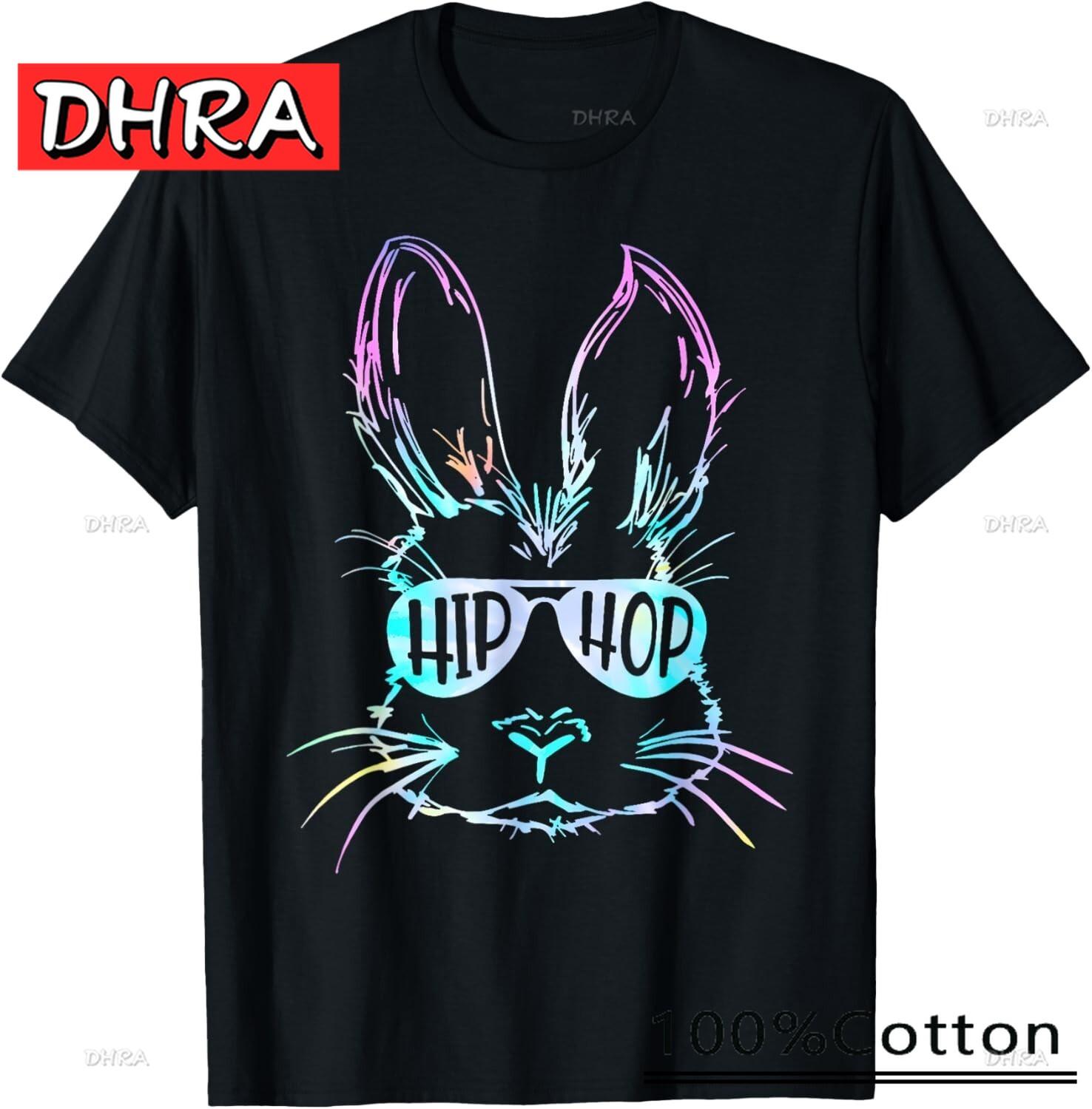 

Hip Hop Happy Easter Bunny Face with Sunglasses Men Boy Kids T-Shirt Top Clean Simple Classic Tees Cool Soft Modern Tshirts 4XL