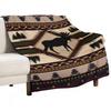 Coperta di Flanella con Alci Vintage Coperta Stile Cottage Country Vintage Adatta per Divano Sedia Letto