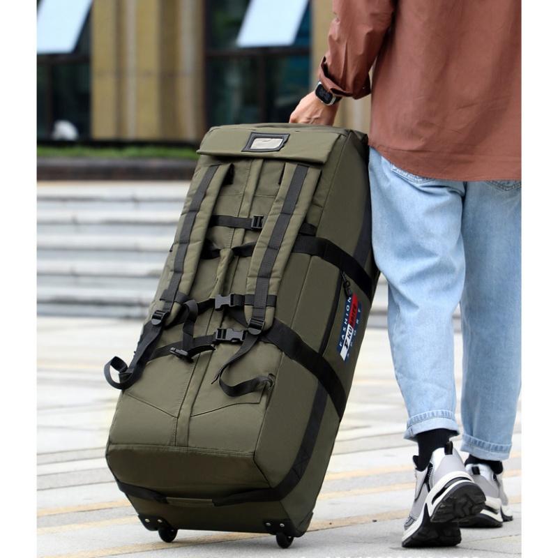 Borsa da Viaggio Super Capiente 85/95cm con Ruote, Traspirante, Impermeabile, Tessuto Oxford, Borsa da Bagaglio, Può Contenere Piumino, Portatile per il Tempo Libero, Pieghevole, Borsa da Campeggio