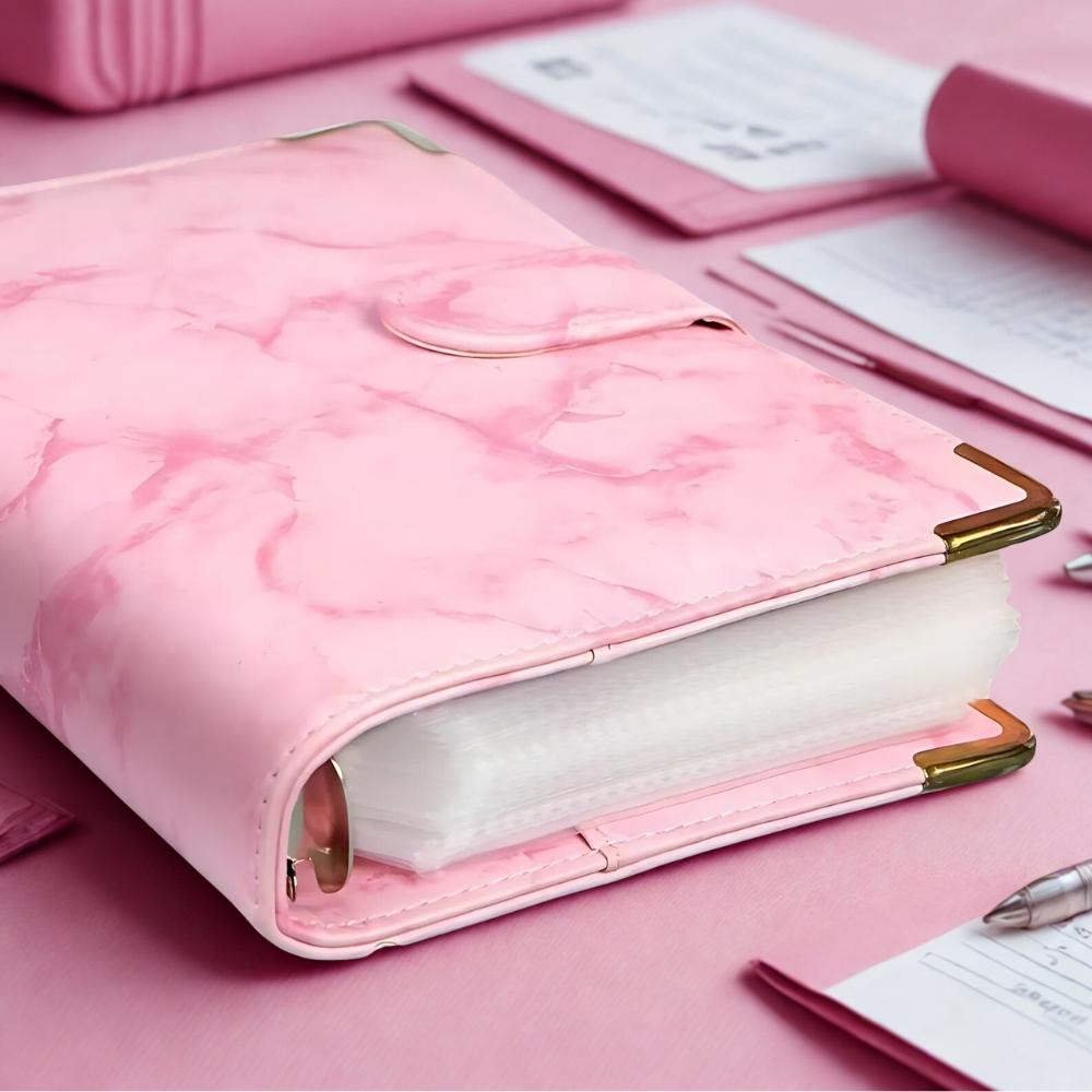 Budget Planner Budget Saver Binder Organizer Pink Marble A6