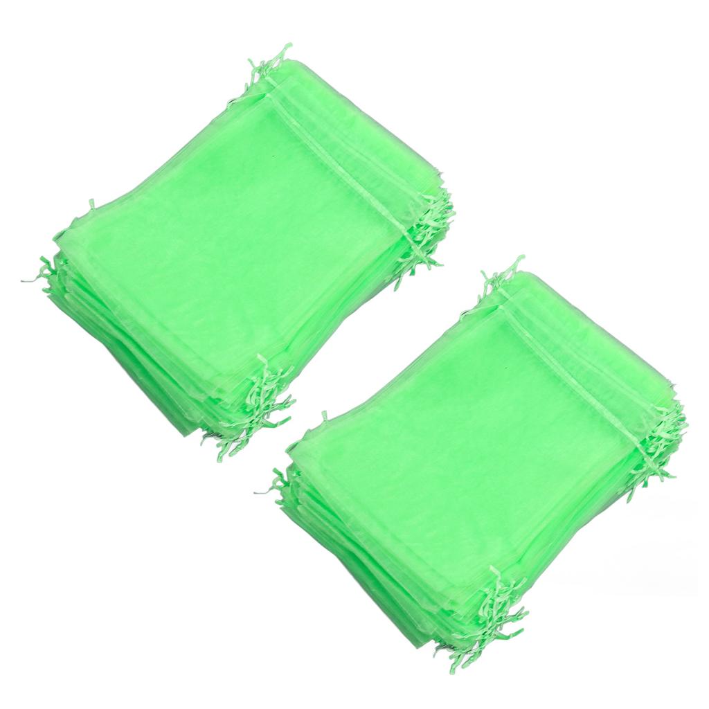 100PCS Fruit Protection Netting Bag Reusable Garden Mesh Barrier Bag for Plant Flower Fruit Trees Green
