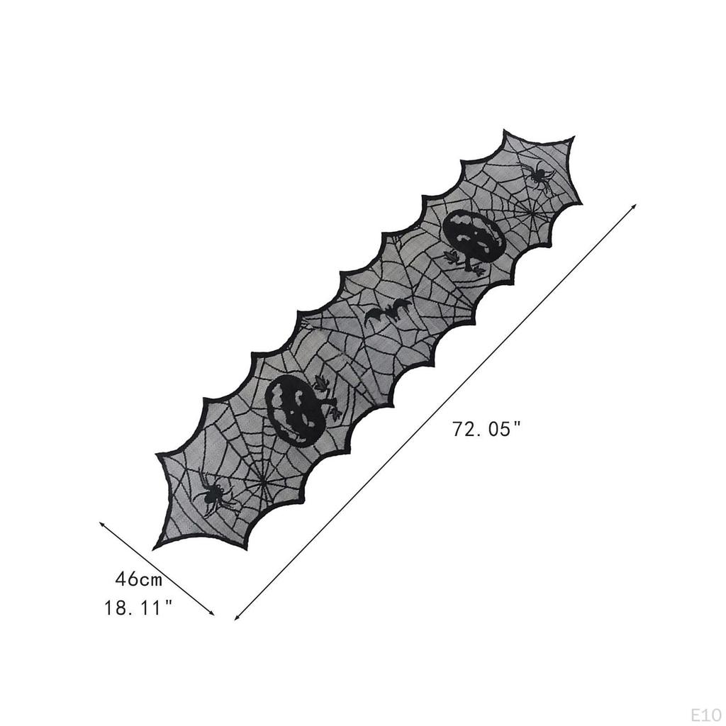 Elegant Lace Halloween Table Runner for Festive Dining