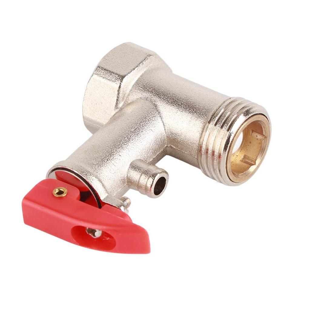 1Pc Safety Valve Water Heater Pressure Relief Check Brass Nickel Plated 0.9MPa G1 2in