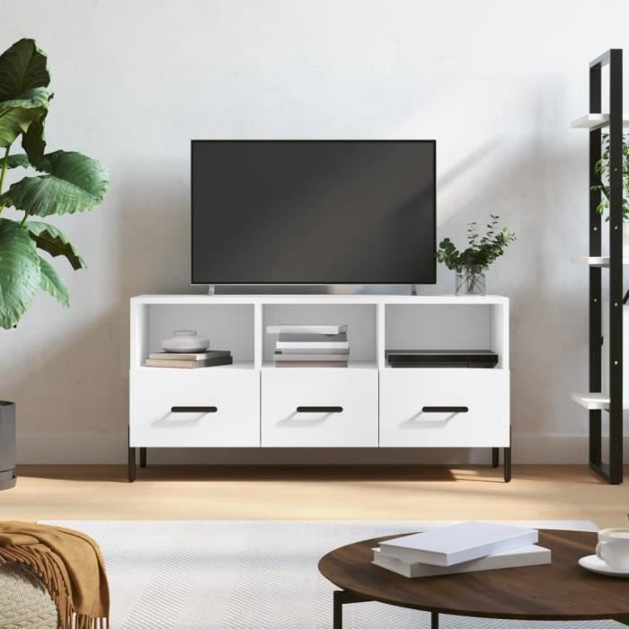 VidaXL TV Stand White 102x36x50 Cm Engineered Wood 829044