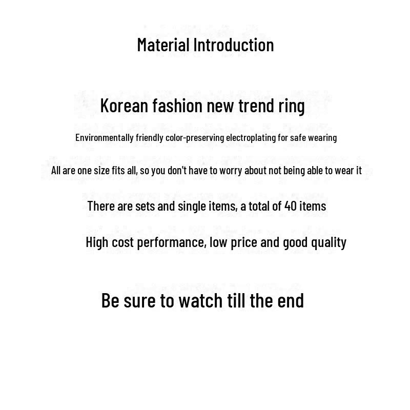 Korean Geometric Ring Set: Trendy Fashion for Index & Pinky Fingers