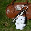 Cute West Highlands Plush Keychain Cartoon Stuffed Puppy Keychain Couple Car Key Chains Jewelry Gift Backpack Hanging Decoration