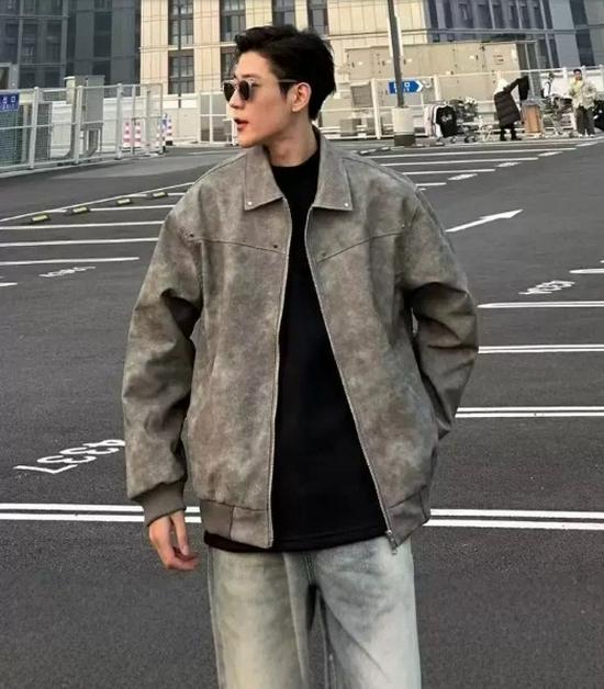 Men's American Retro Suede Lapel Jacket - Thickened, Cropped Leather Outerwear for Autumn/Winter Casual Wear