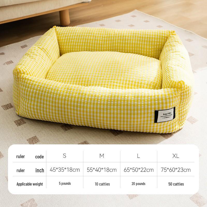 Breathable Removable Dog & Cat Nest: Latex Cushion Sofa Bed, Small Pet Sleeping Pad, Spring/Summer-Ready.