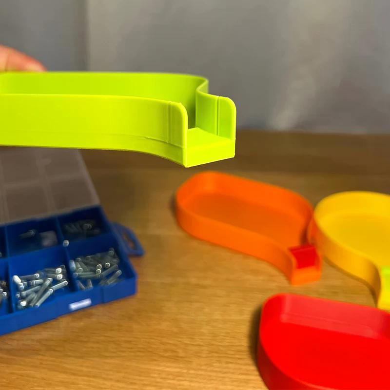 Funnel Tray With Barrier Plug Screw Nut And Bead Storage Tools Plastic Small Items Storage Box Tools Tray Portable Sorting Tray