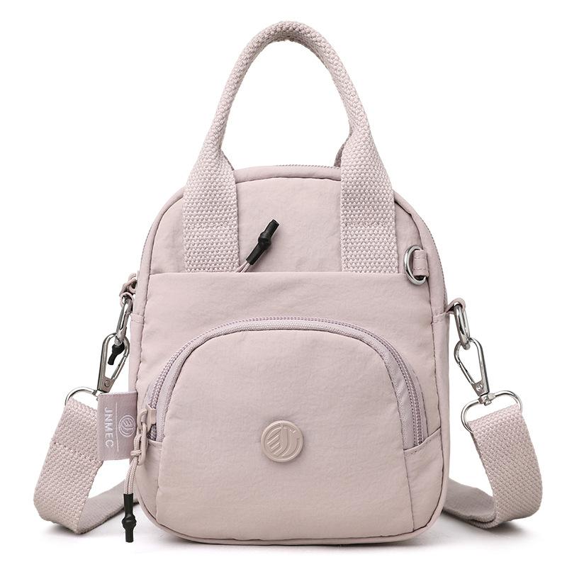 Small Square Bag Women's Travel Shoulder Bag Solid Color Crossbody Bag Water-Repellent Nylon Bag