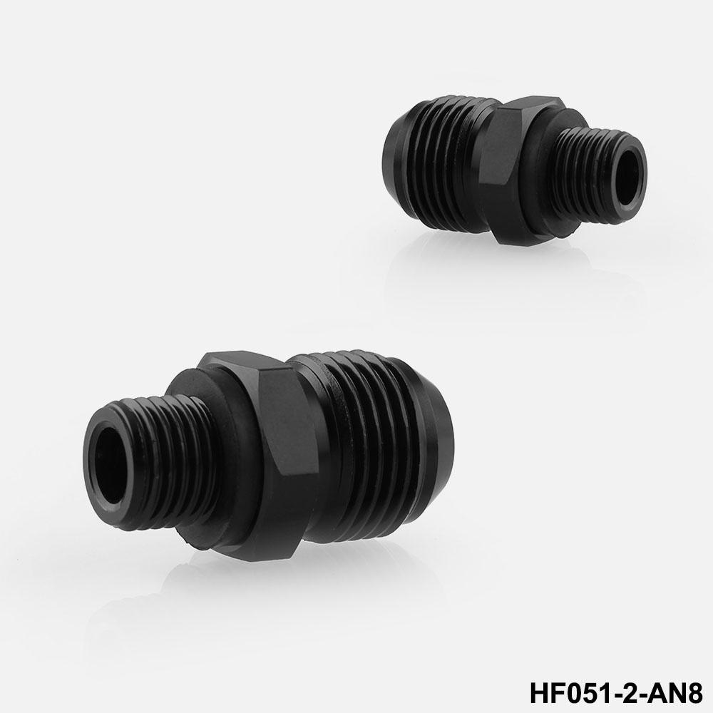 Aluminum 1 Pair AN6/AN8 To 1/4 NPS Straight Adapter Flare Auto Hose Fitting Male for Transmission/Oil Cooler Universal Car