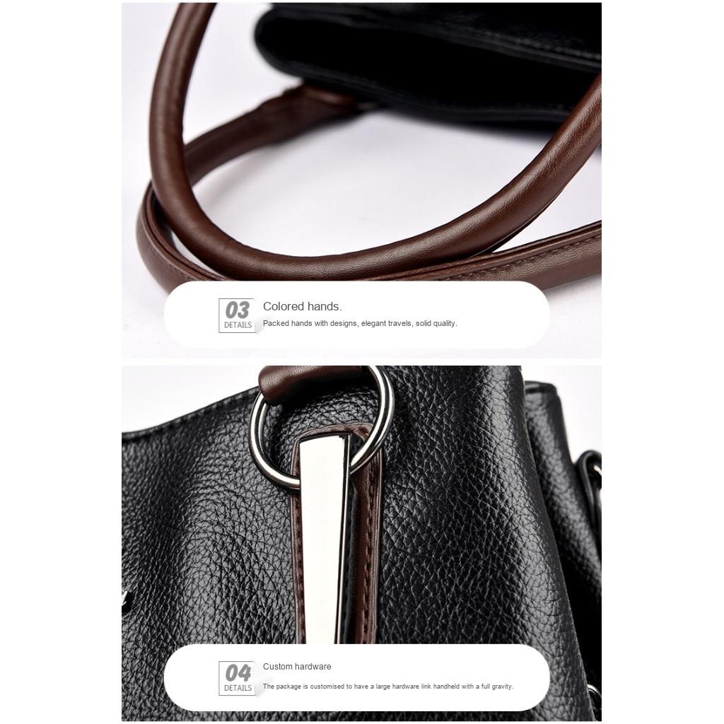 Shoulder Bag Women Faux leather Adjustable Strap Multi Pocket Office Daily